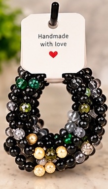 Bracelet 13 shown completely on its handmade display card