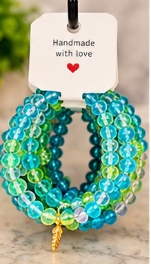 Bracelet 16 shown completely on its handmade display card